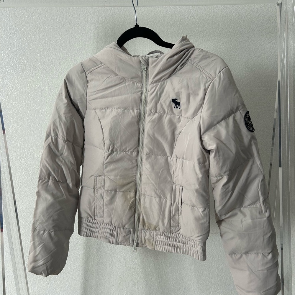 Abercrombie & Fitch Light Beige Kids Puffer Jacket